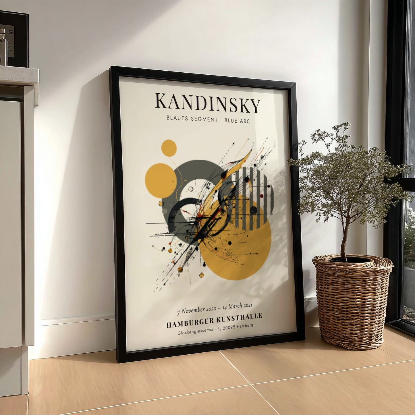 Kandinsky inspired poster featuring abstract shapes in vibrant colors