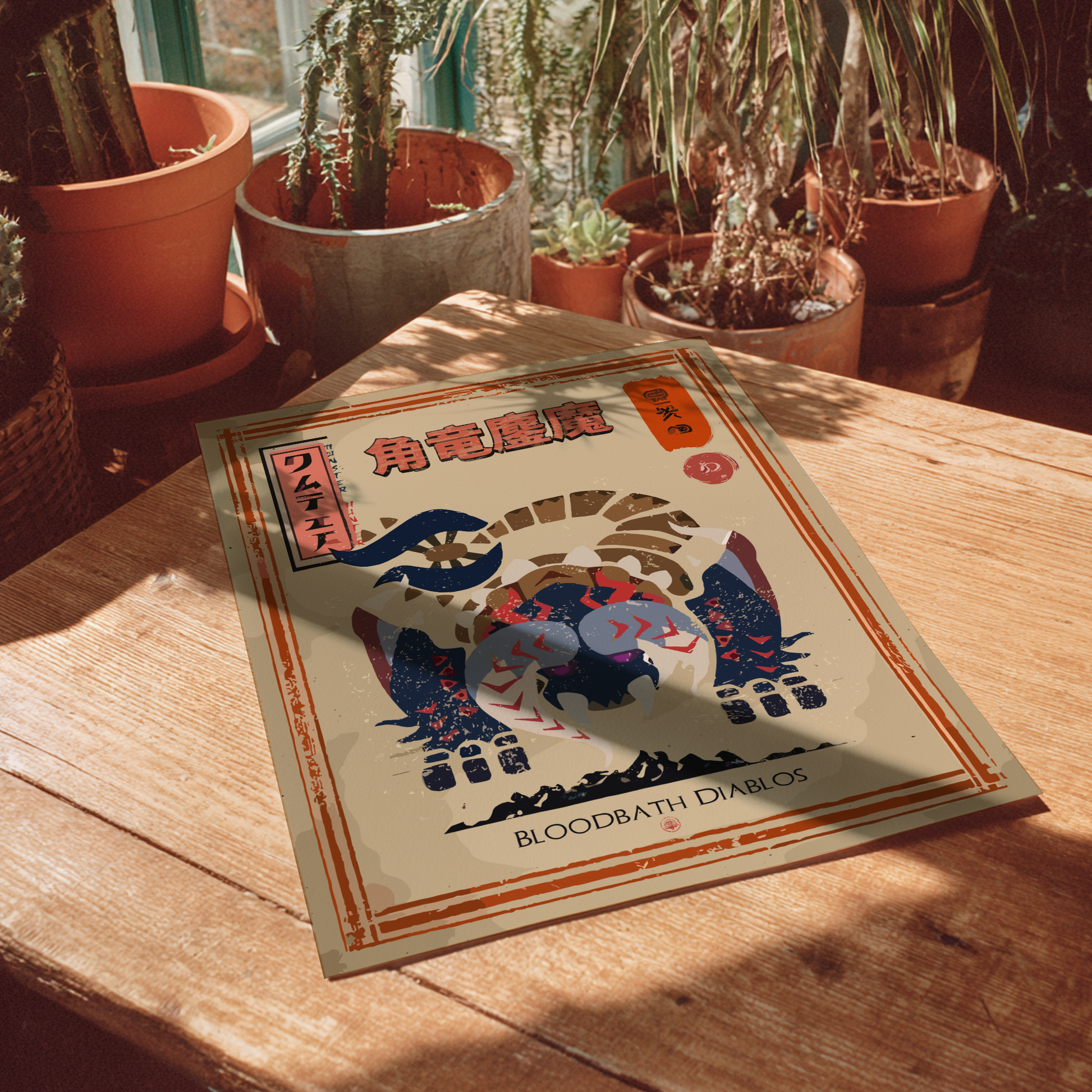 Bloodbath Diablos - Monster Hunter Wall Art Print