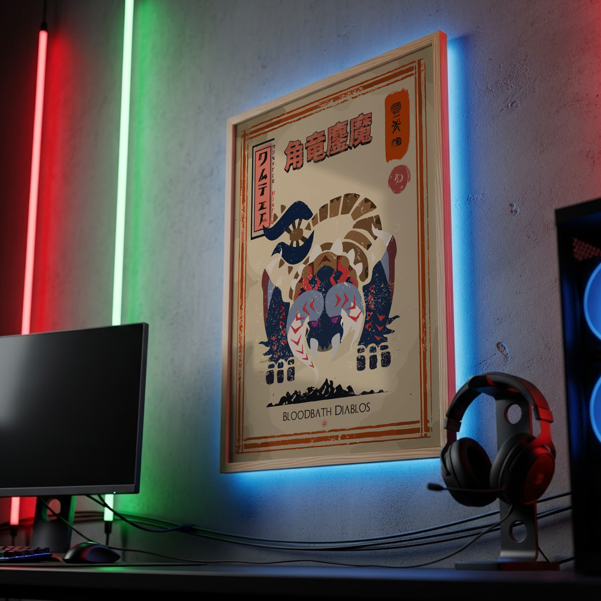Bloodbath Diablos - Monster Hunter Wall Art Print