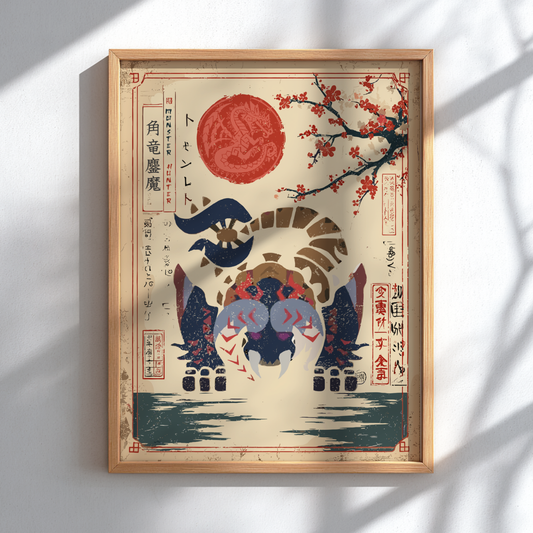 Bloodbath Diablos Art Print - Monster Hunter Poster