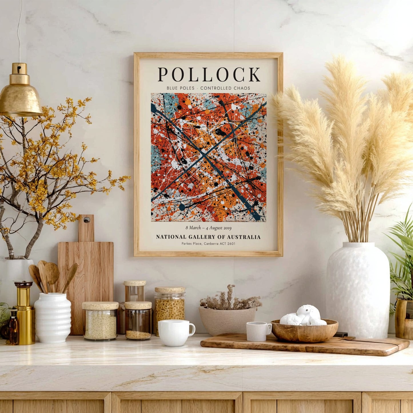 Wall art poster featuring Jackson Pollock Blue Poles - Controlled Chaos abstract expressionist painting