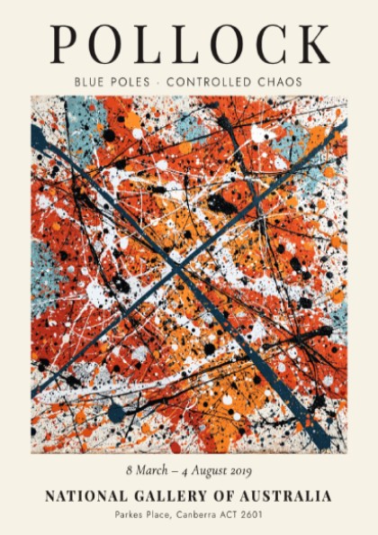 Wall art poster featuring Jackson Pollock Blue Poles - Controlled Chaos abstract expressionist painting