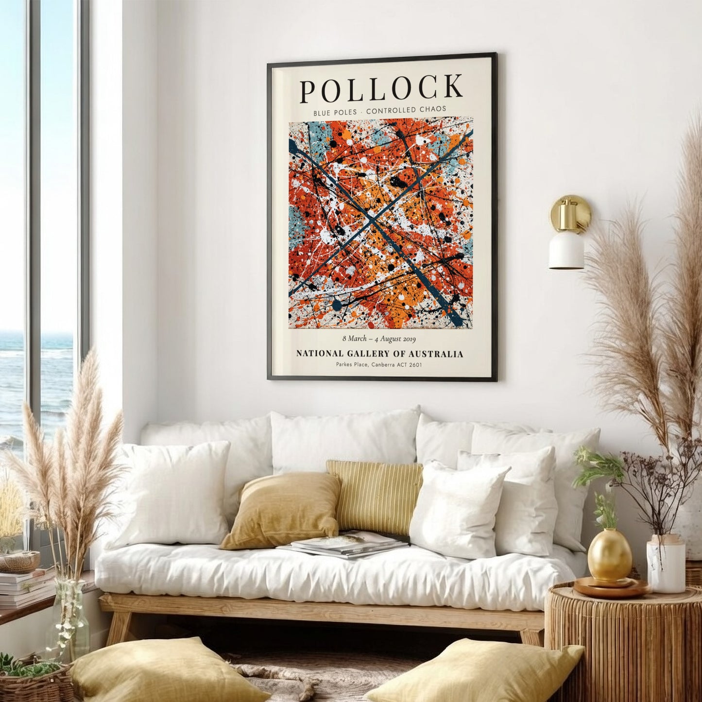 Wall art poster featuring Jackson Pollock Blue Poles - Controlled Chaos abstract expressionist painting