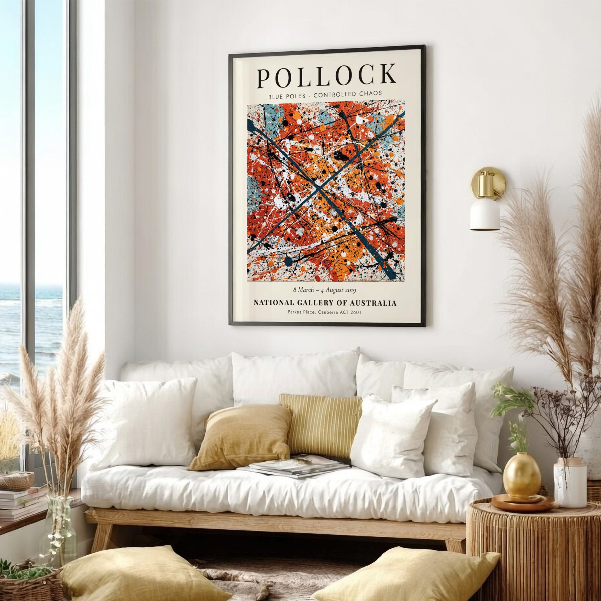 Wall art poster featuring Jackson Pollock Blue Poles - Controlled Chaos abstract expressionist painting