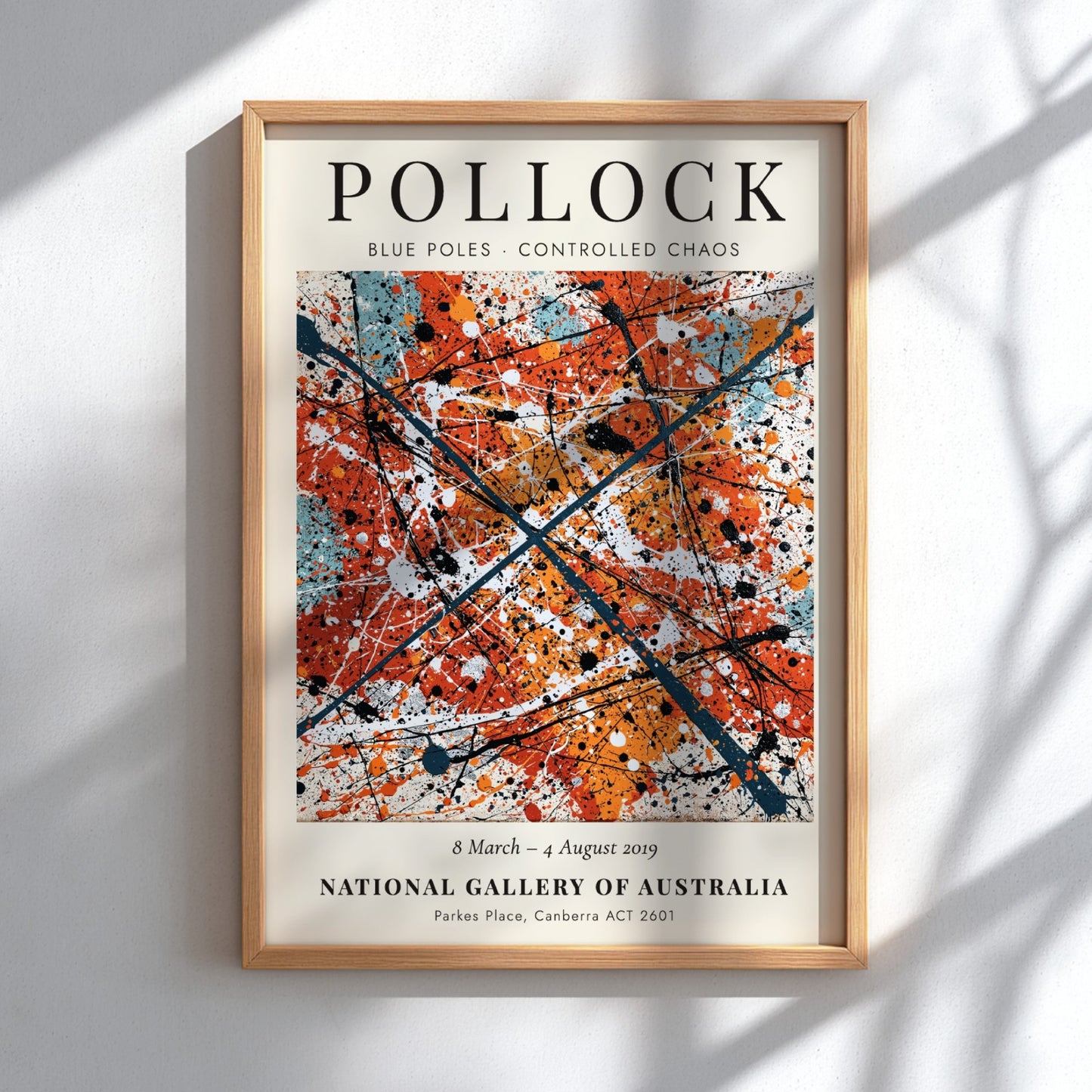Wall art poster featuring Jackson Pollock Blue Poles - Controlled Chaos abstract expressionist painting