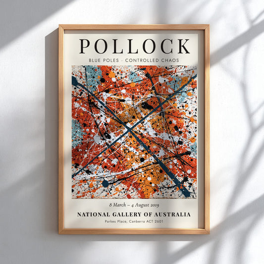 Wall art poster featuring Jackson Pollock Blue Poles - Controlled Chaos abstract expressionist painting