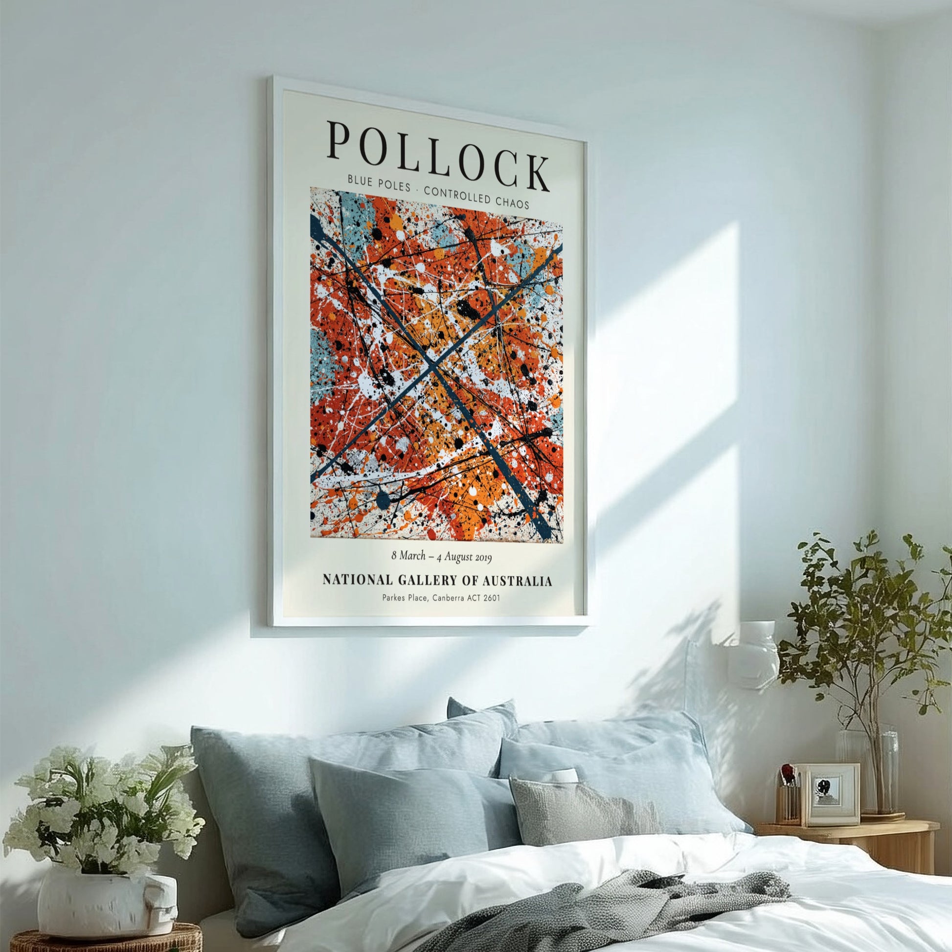 Wall art poster featuring Jackson Pollock Blue Poles - Controlled Chaos abstract expressionist painting