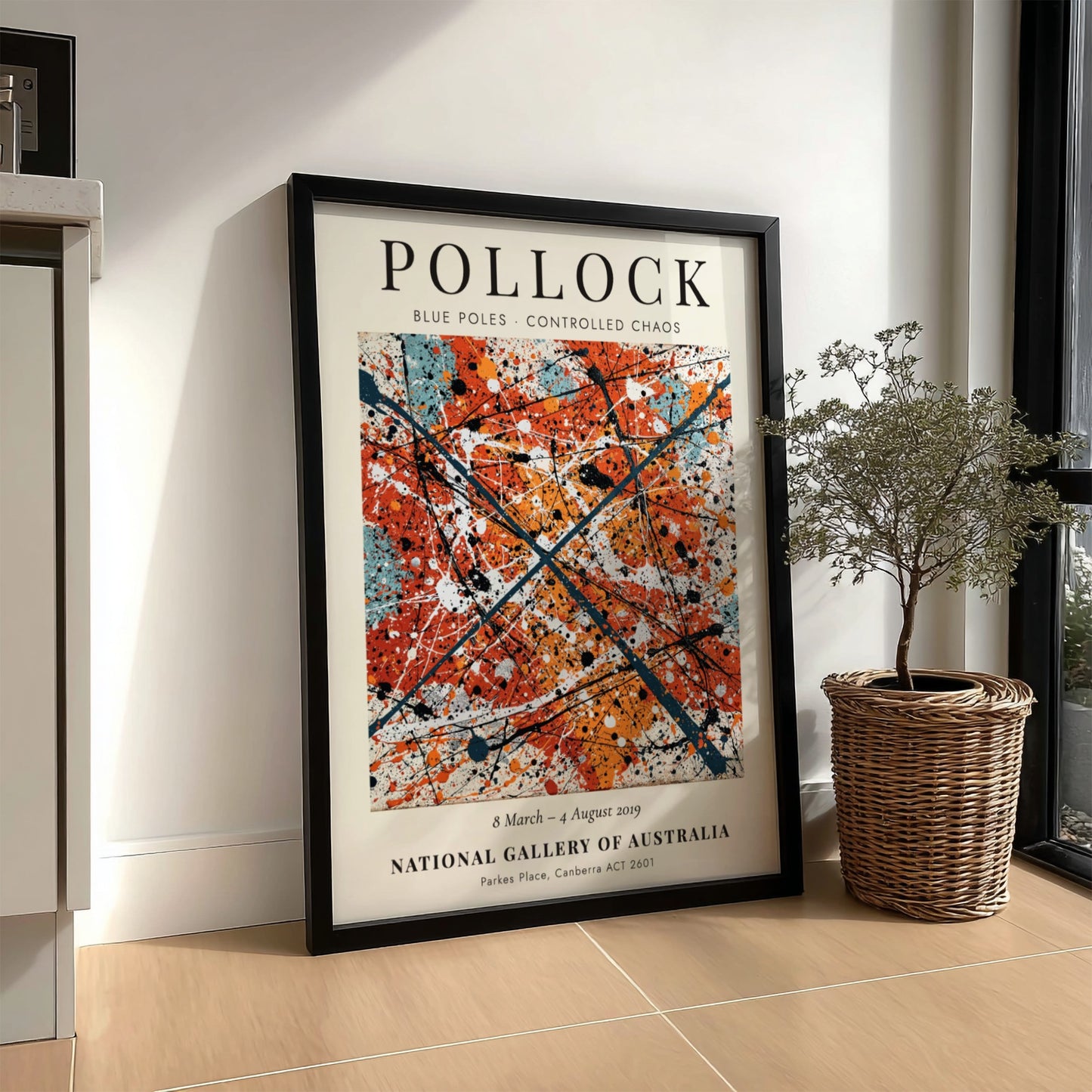 Wall art poster featuring Jackson Pollock Blue Poles - Controlled Chaos abstract expressionist painting