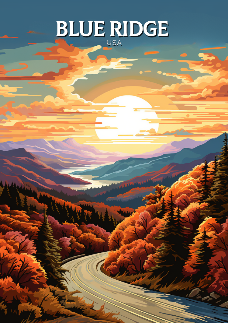 North AmericaBLUE RIDGE PARKWAY TRAVEL POSTER - NATIONAL PARK ARTWORK
