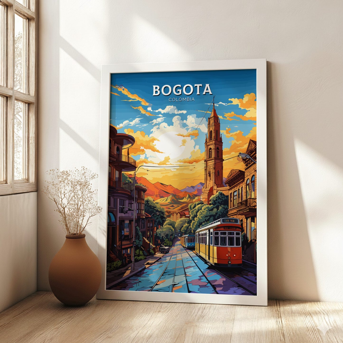 Bogota White Wooden poster Frame - Travel Print