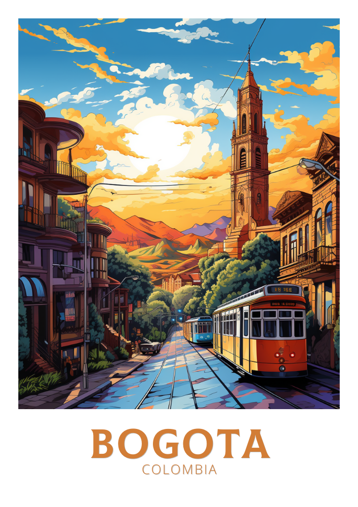 South America BOGOTA CITY POSTER - COLOMBIAN LANDSCAPE