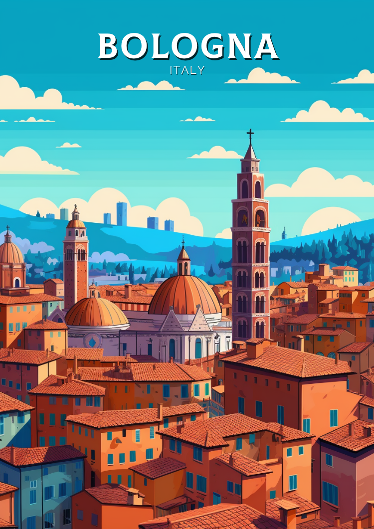 Europe BOLOGNA TRAVEL POSTER - ITALY ARTWORK