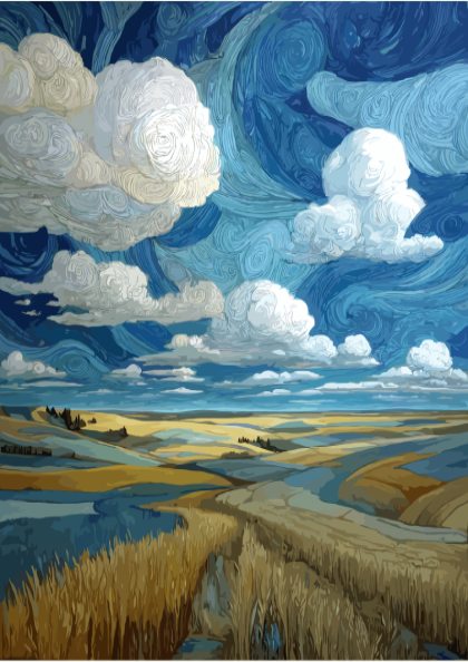 Boundless - Wide Open Plain and Vast Sky Landscape Wall Art