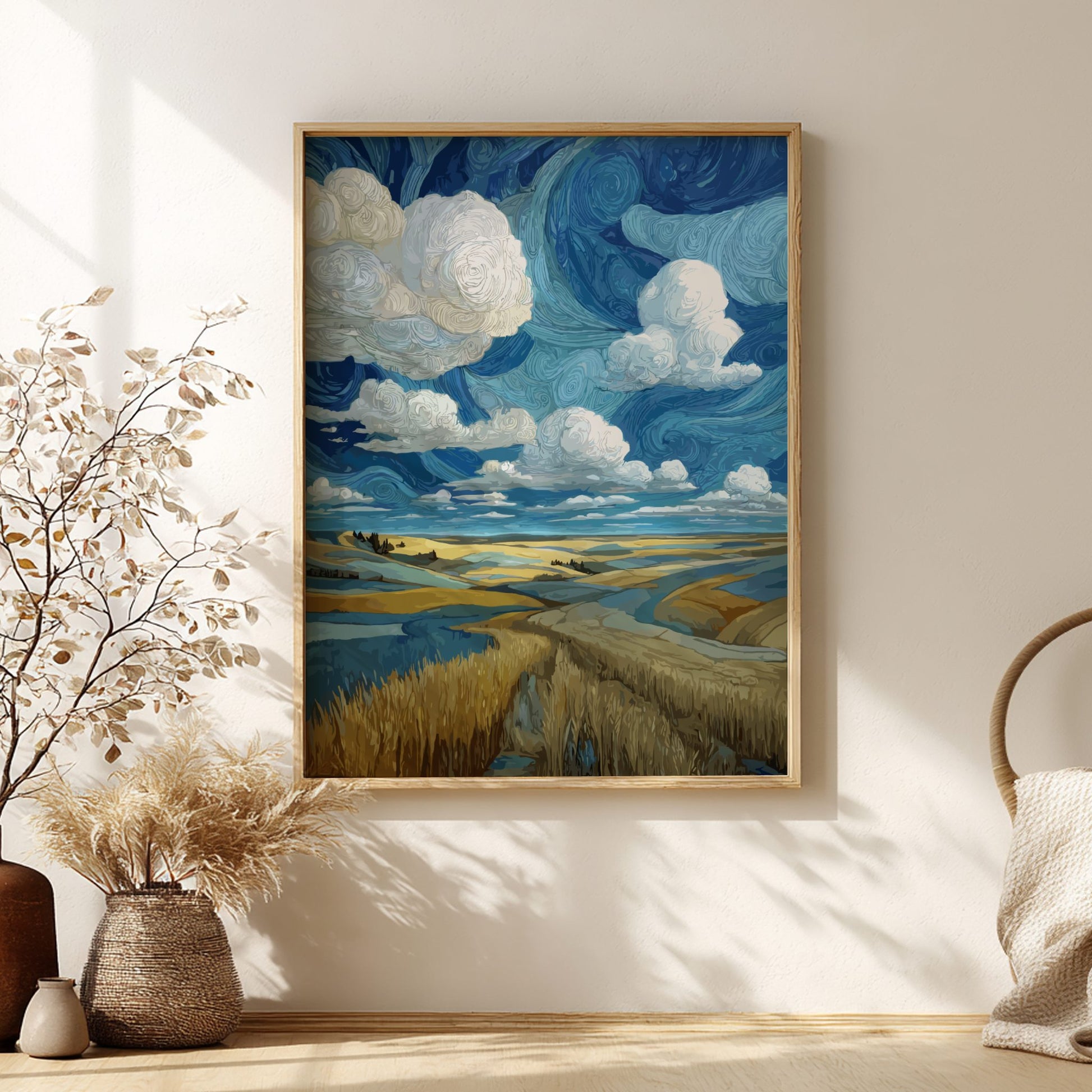 Boundless - Wide Open Plain and Vast Sky Landscape Wall Art