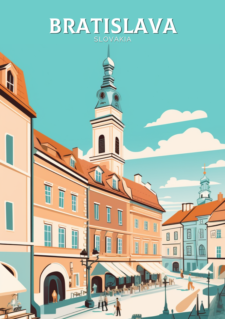 Europe BRATISLAVA TRAVEL POSTER - SLOVAKIA ARTWORK