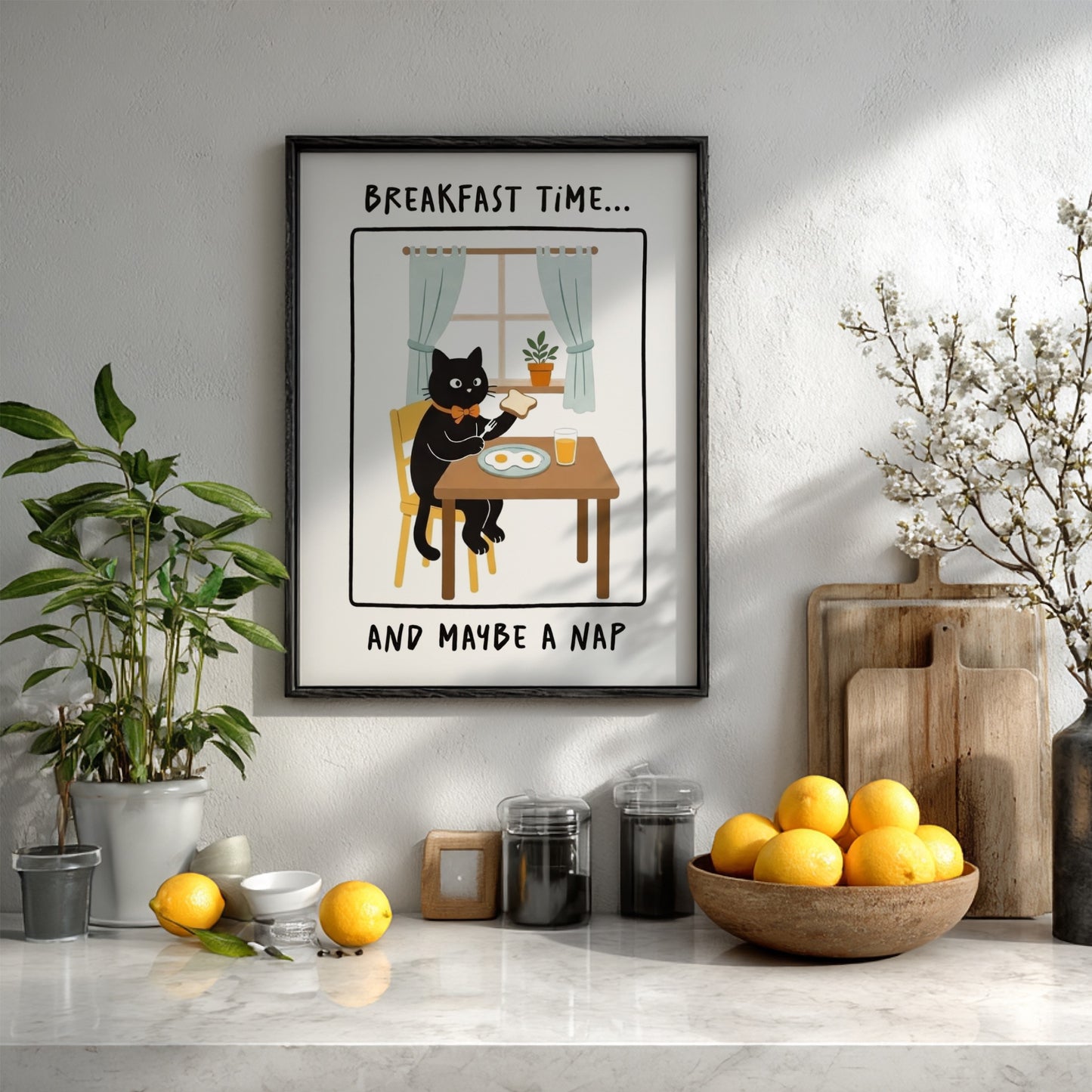 Breakfast Time Poster - Cozy Morning Vibes Wall Art Print