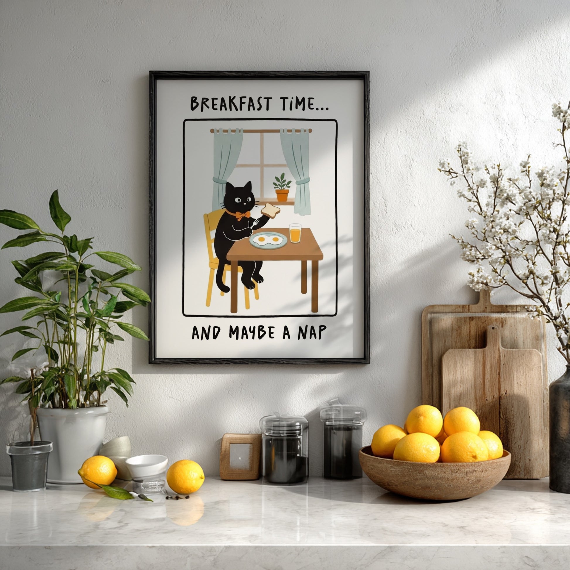 Breakfast Time Poster - Cozy Morning Vibes Wall Art Print