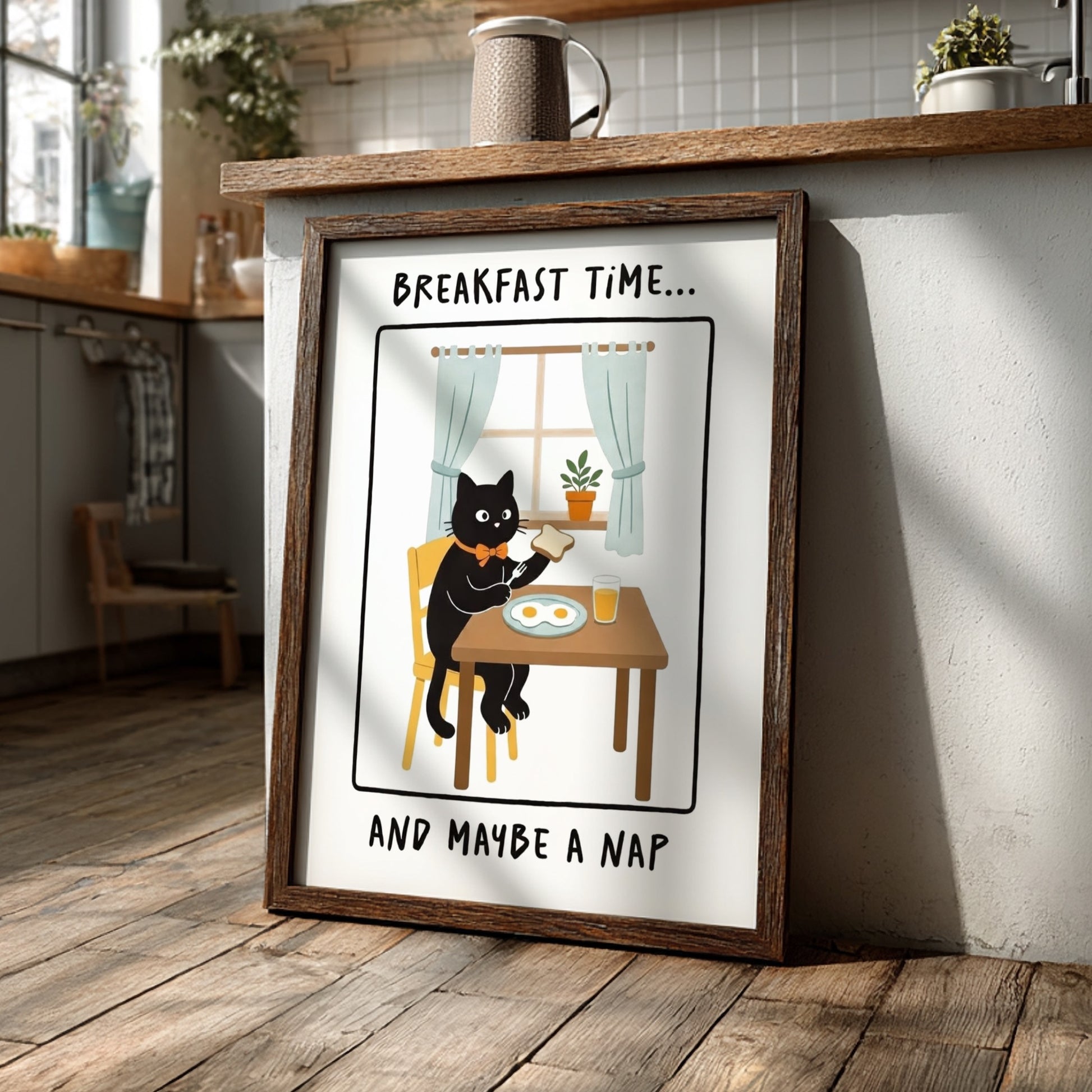 Breakfast Time Poster - Cozy Morning Vibes Wall Art Print