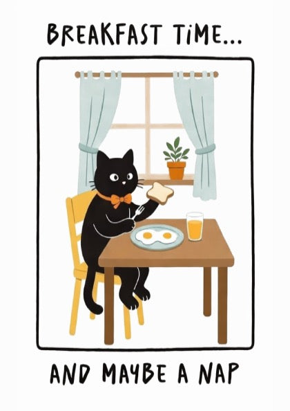 Breakfast Time Poster - Cozy Morning Vibes Wall Art Print