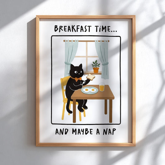 Breakfast Time Poster - Cozy Morning Vibes Wall Art Print
