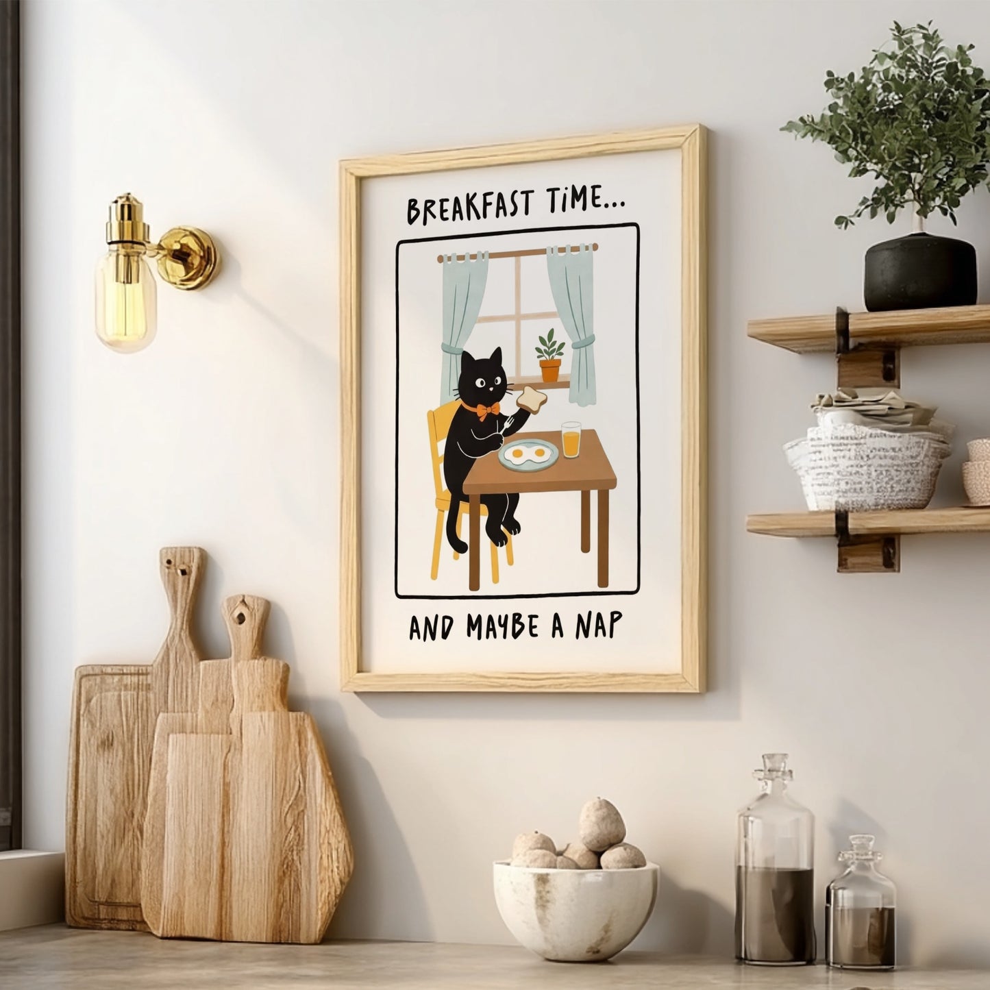Breakfast Time Poster - Cozy Morning Vibes Wall Art Print