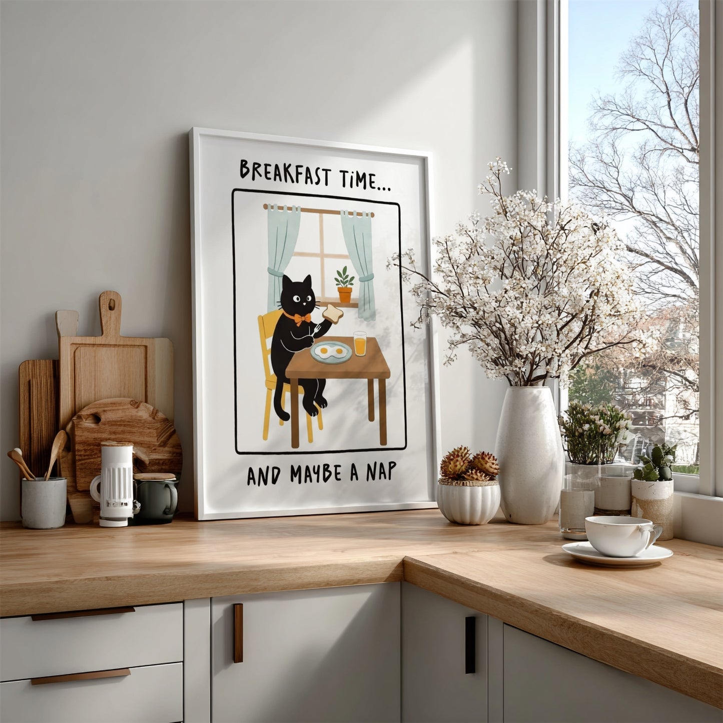 Breakfast Time Poster - Cozy Morning Vibes Wall Art Print