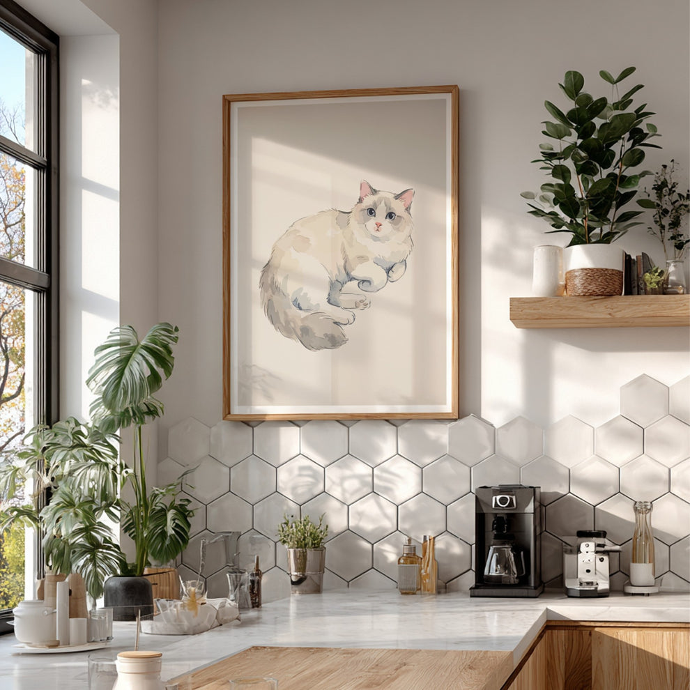Ragdoll Cat Portrait Poster - Soft Watercolour Wall Decor – Brighton ...