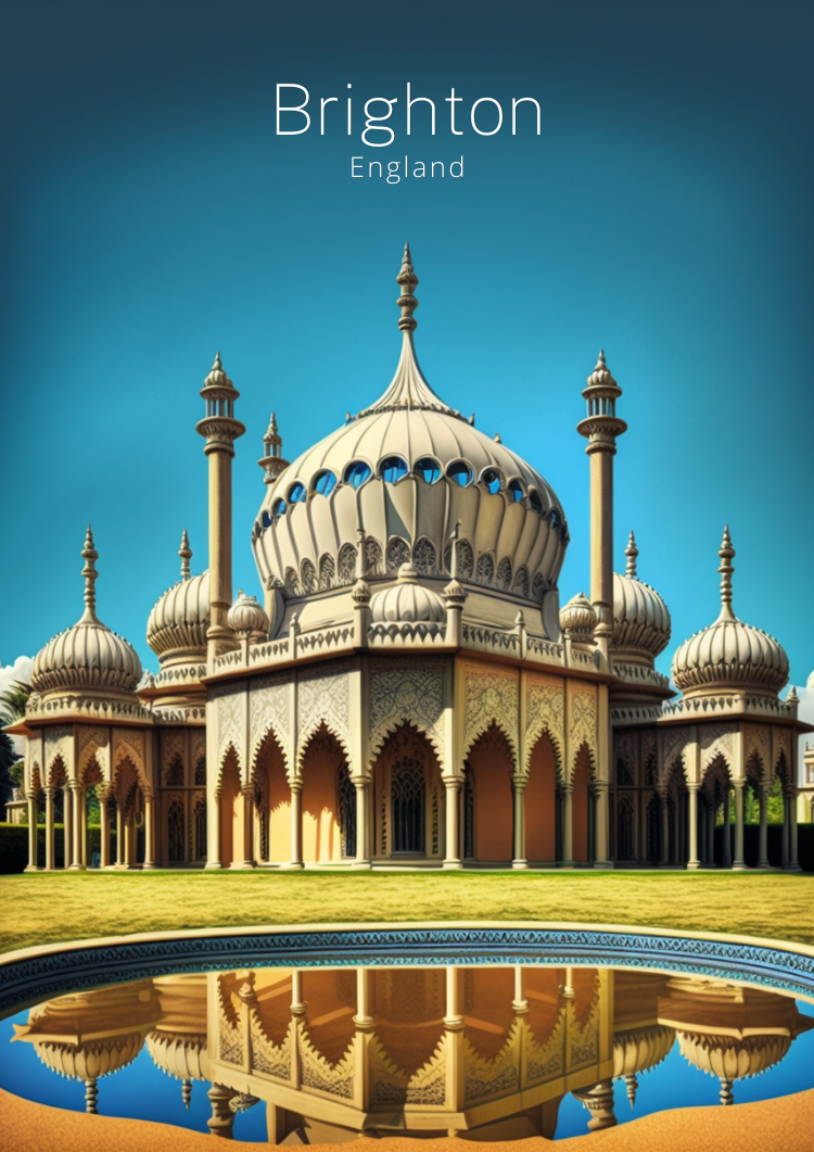 Europe BRIGHTON TRAVEL PRINT - ENGLAND ARTWORK
