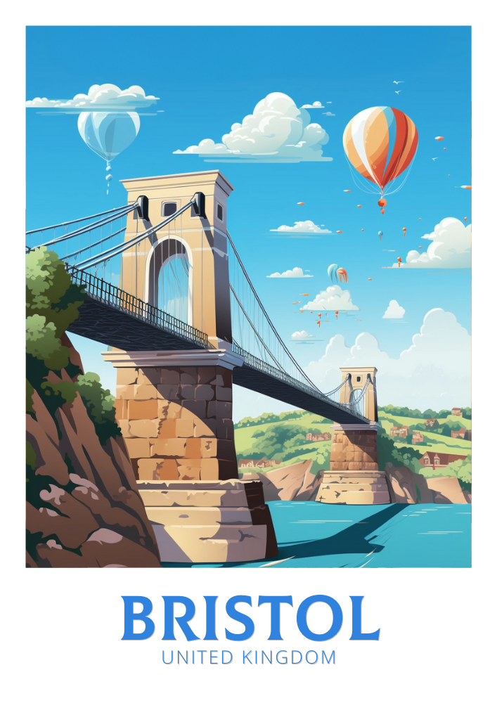 Europe BRISTOL TRAVEL PRINT - ENGLAND ARTWORK