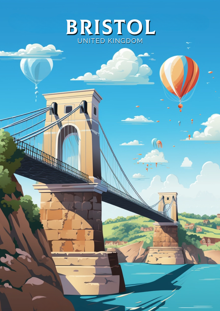 Europe BRISTOL TRAVEL POSTER - ENGLAND ARTWORK