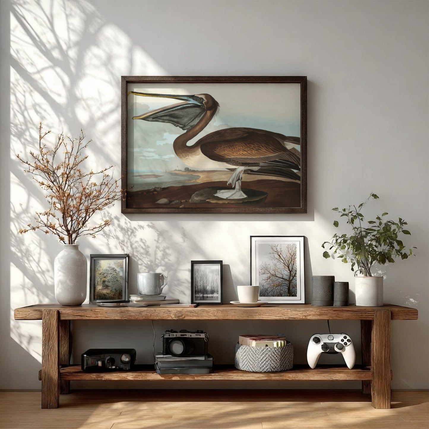 Brown Pelican poster featuring vintage Audubon art in rich colors, ideal for bird lovers and home decor.