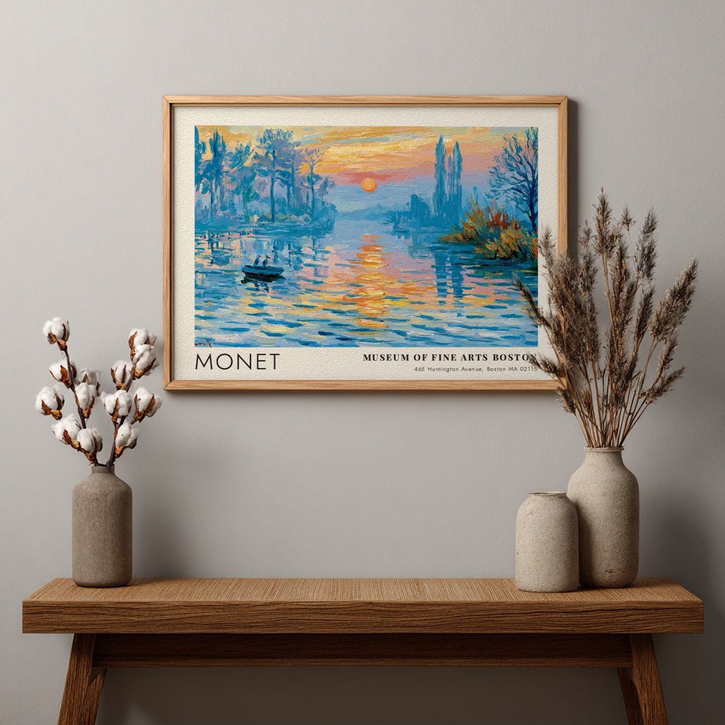 Brume du Matin - L'Étang poster featuring soft blues and warm hues in an impressionist style