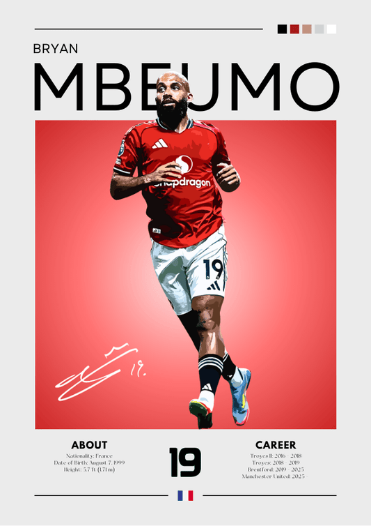 Soccer player in red jersey with visible branding on a red background