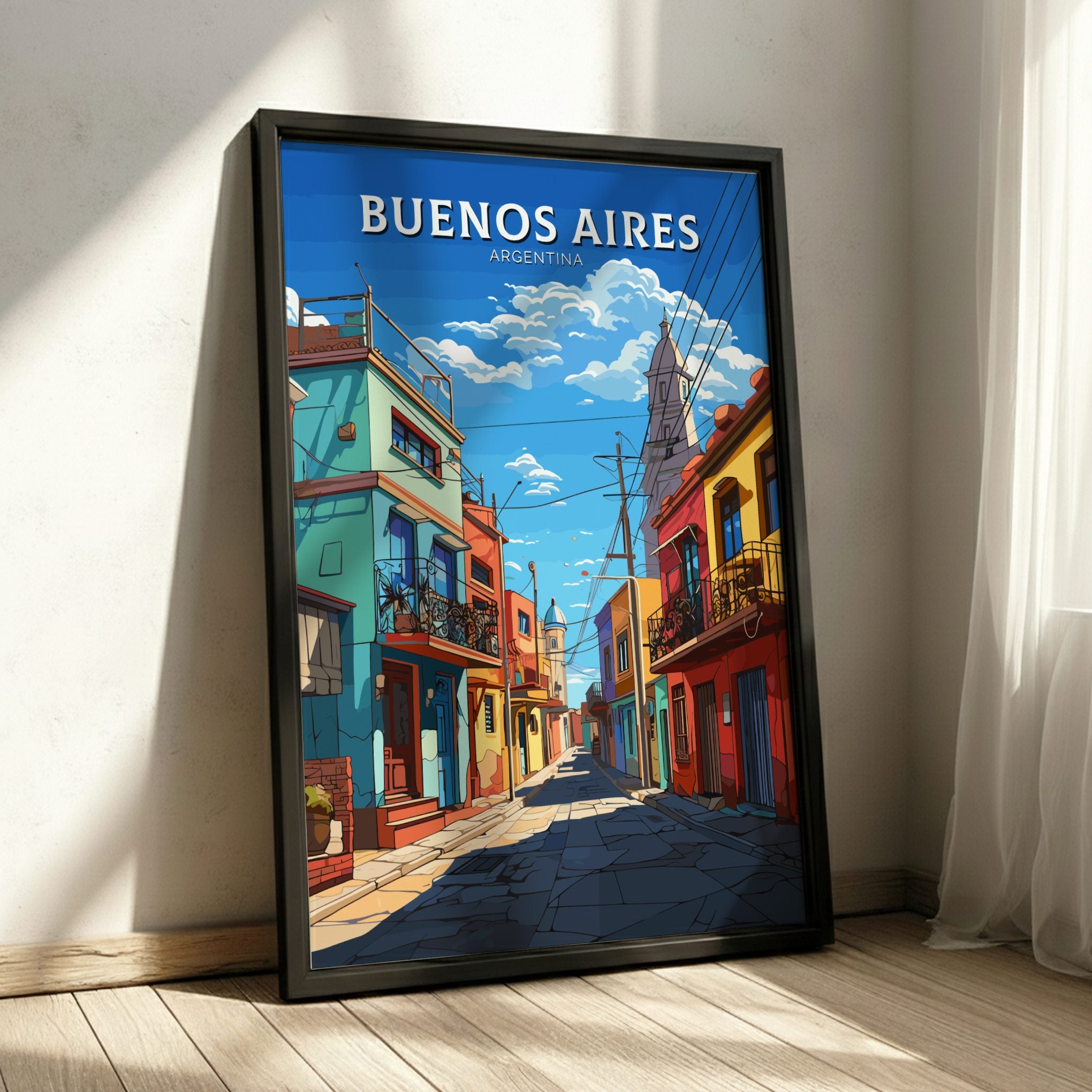 South America BUENOS AIRES CITY POSTER - ARGENTINE URBAN PRINT