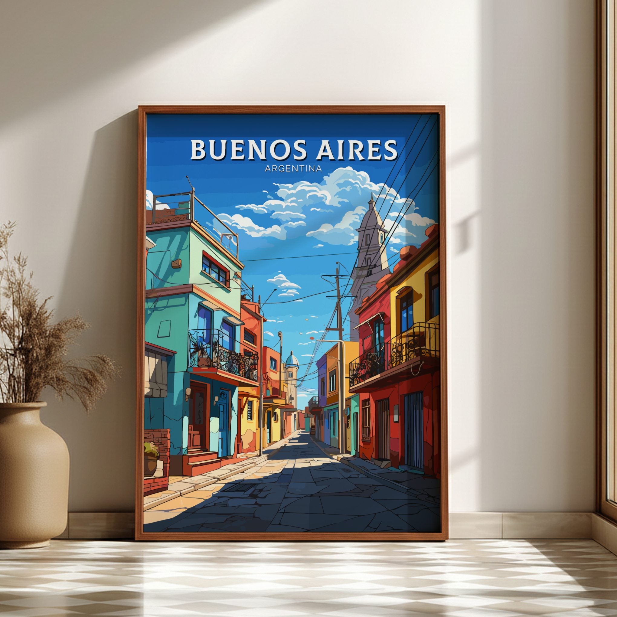 South America BUENOS AIRES CITY POSTER - ARGENTINE URBAN PRINT