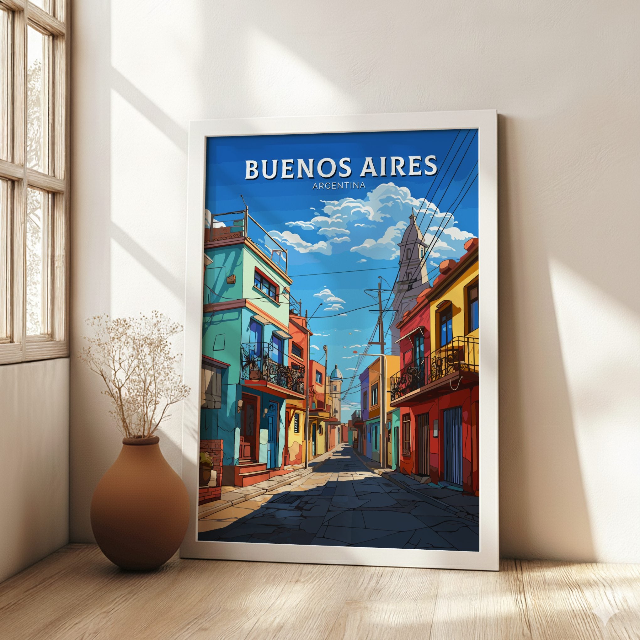 South America BUENOS AIRES CITY POSTER - ARGENTINE URBAN PRINT