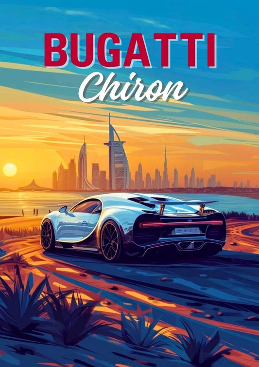 Impression de voiture Bugatti Chiron des années 2010