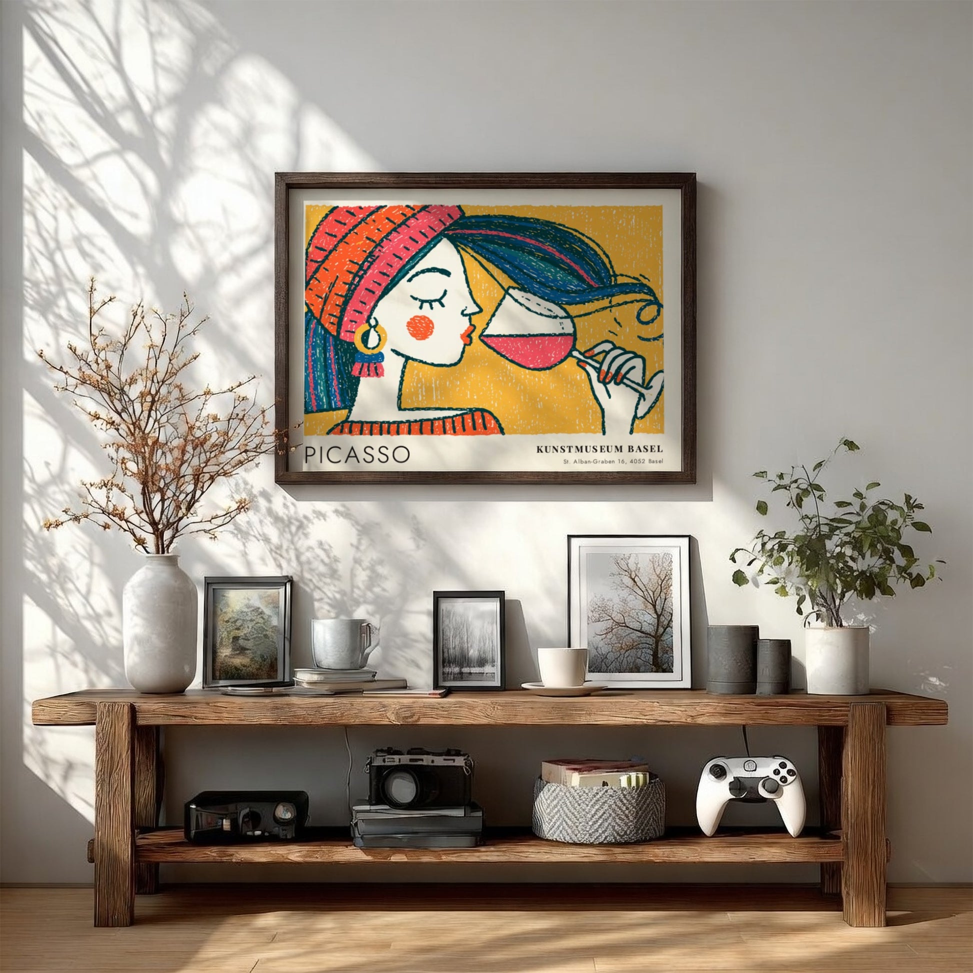 Pablo Picasso poster featuring Bull and Matador design with vibrant colors and bold lines