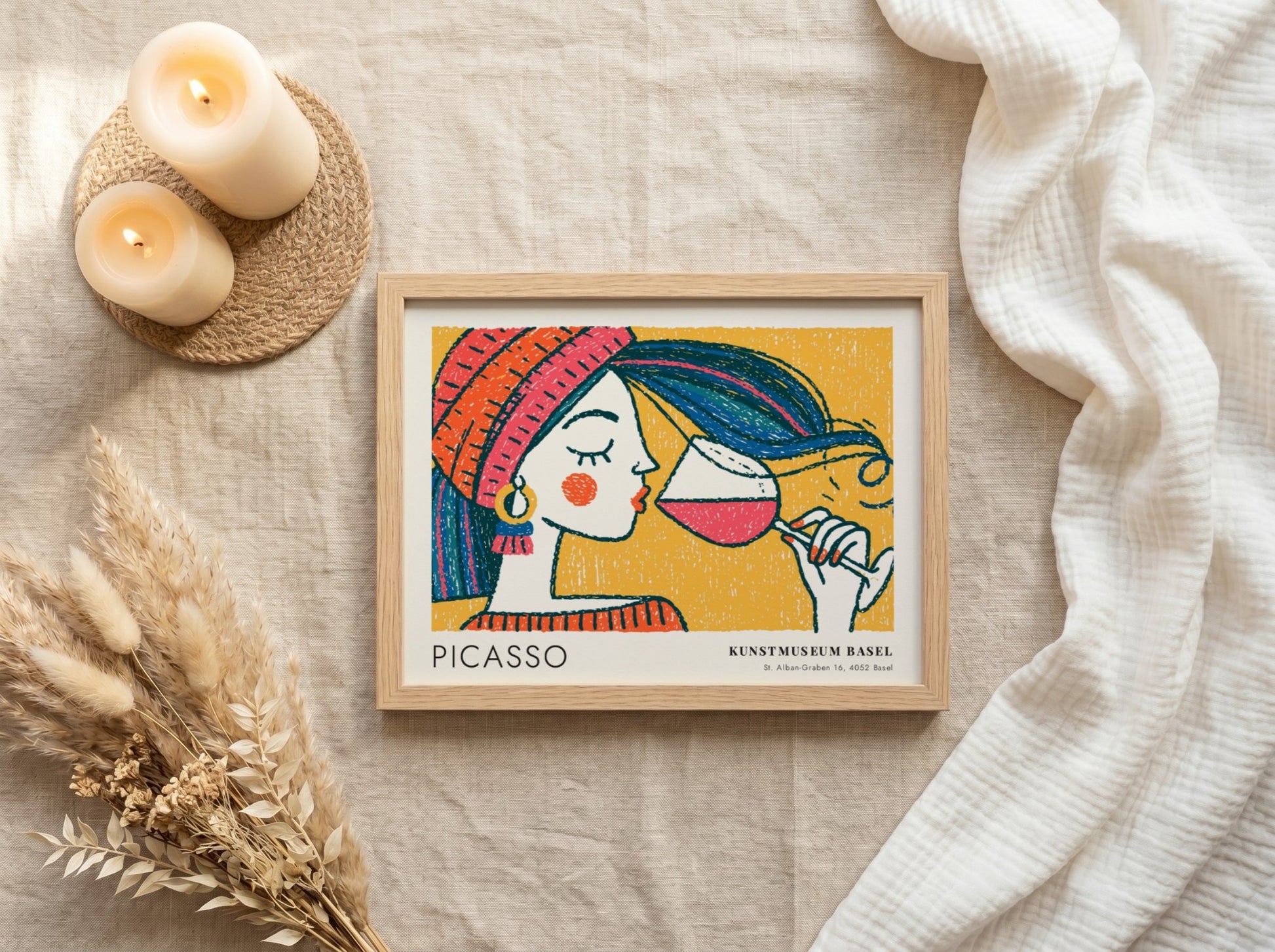 Bull and Matador poster featuring vibrant colors and Picasso style, perfect wall art for home decor