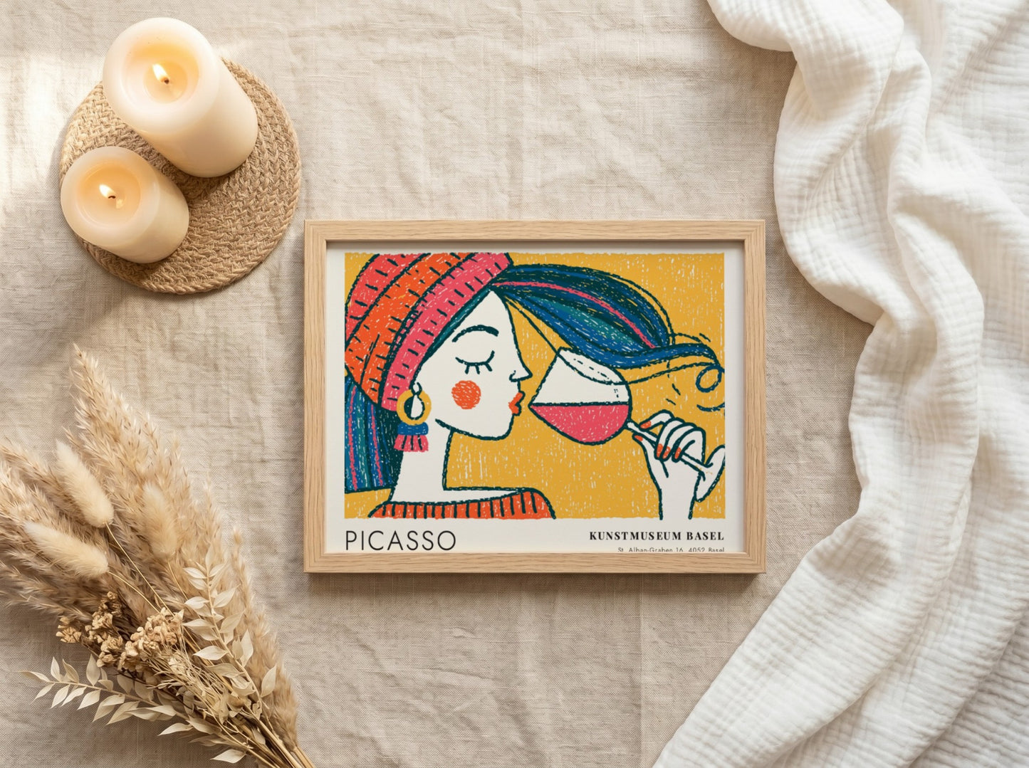 Pablo Picasso poster featuring Bull and Matador design with vibrant colors and bold lines