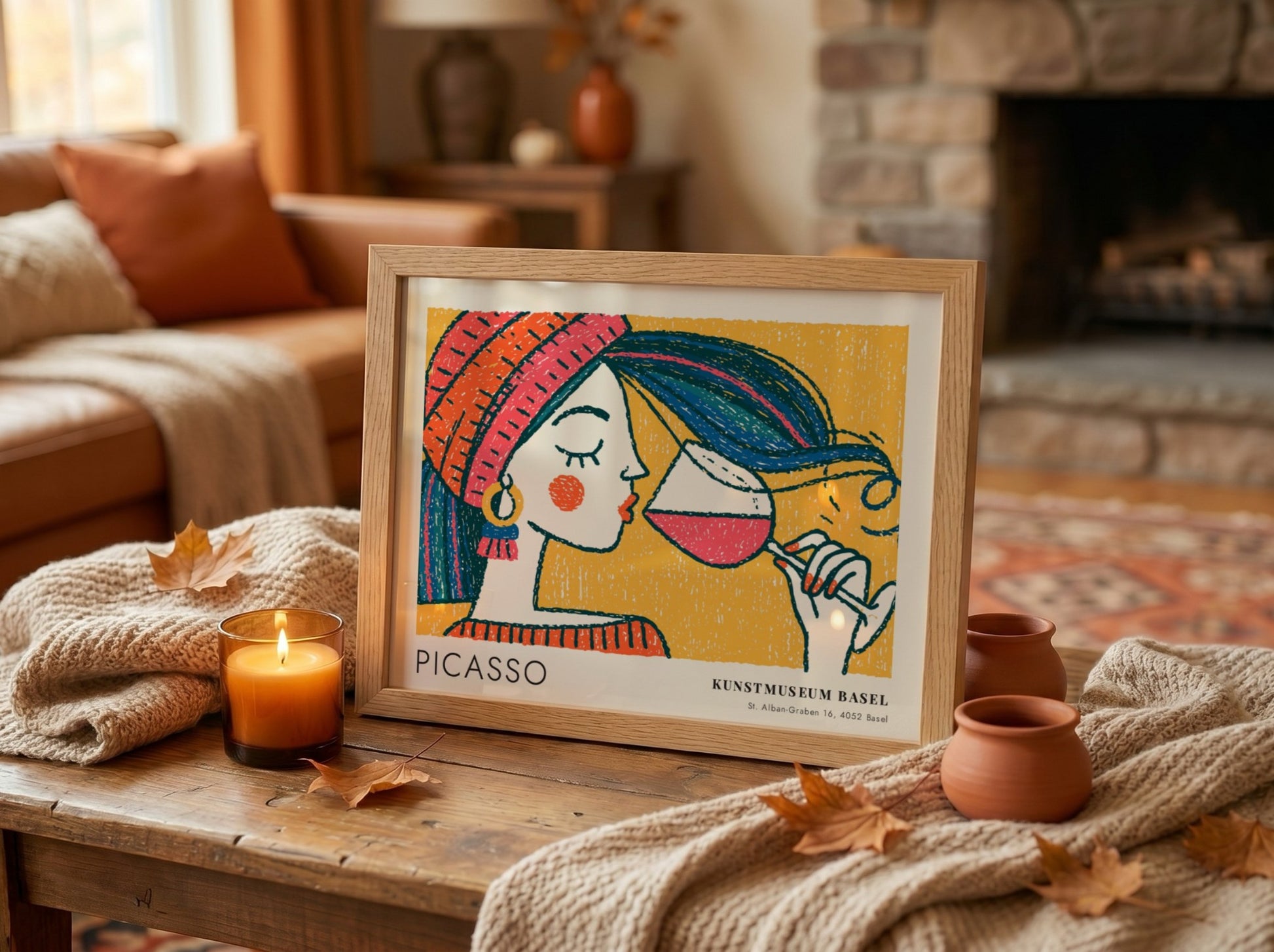 Bull and Matador poster featuring vibrant colors and Picasso style, perfect wall art for home decor