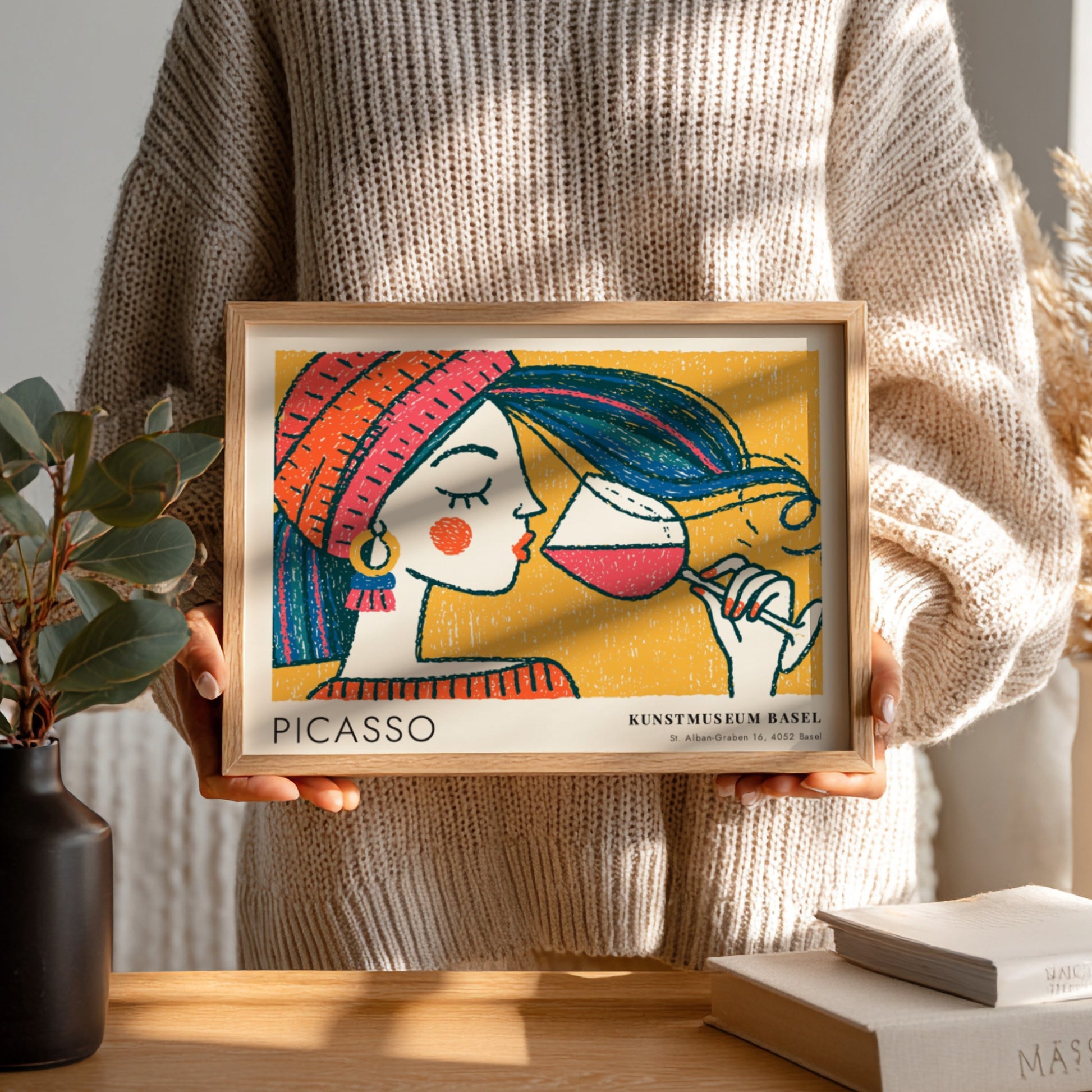 Pablo Picasso poster featuring Bull and Matador design with vibrant colors and bold lines