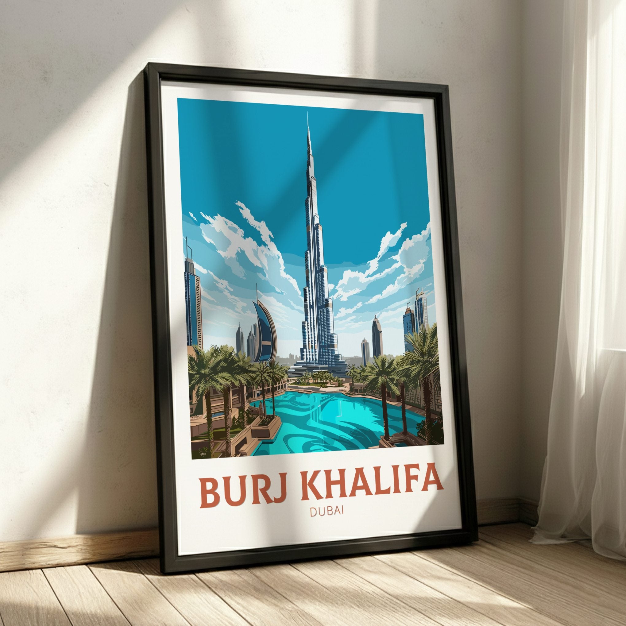Asian BURJ KHALIFA POSTER - TRAVEL PRINT