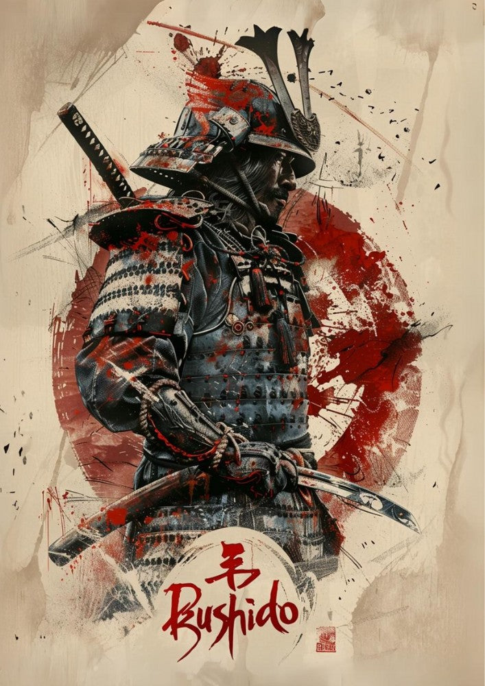 Bushido Code Print - Samurai Warrior Art: Japanese Warrior Wall Art