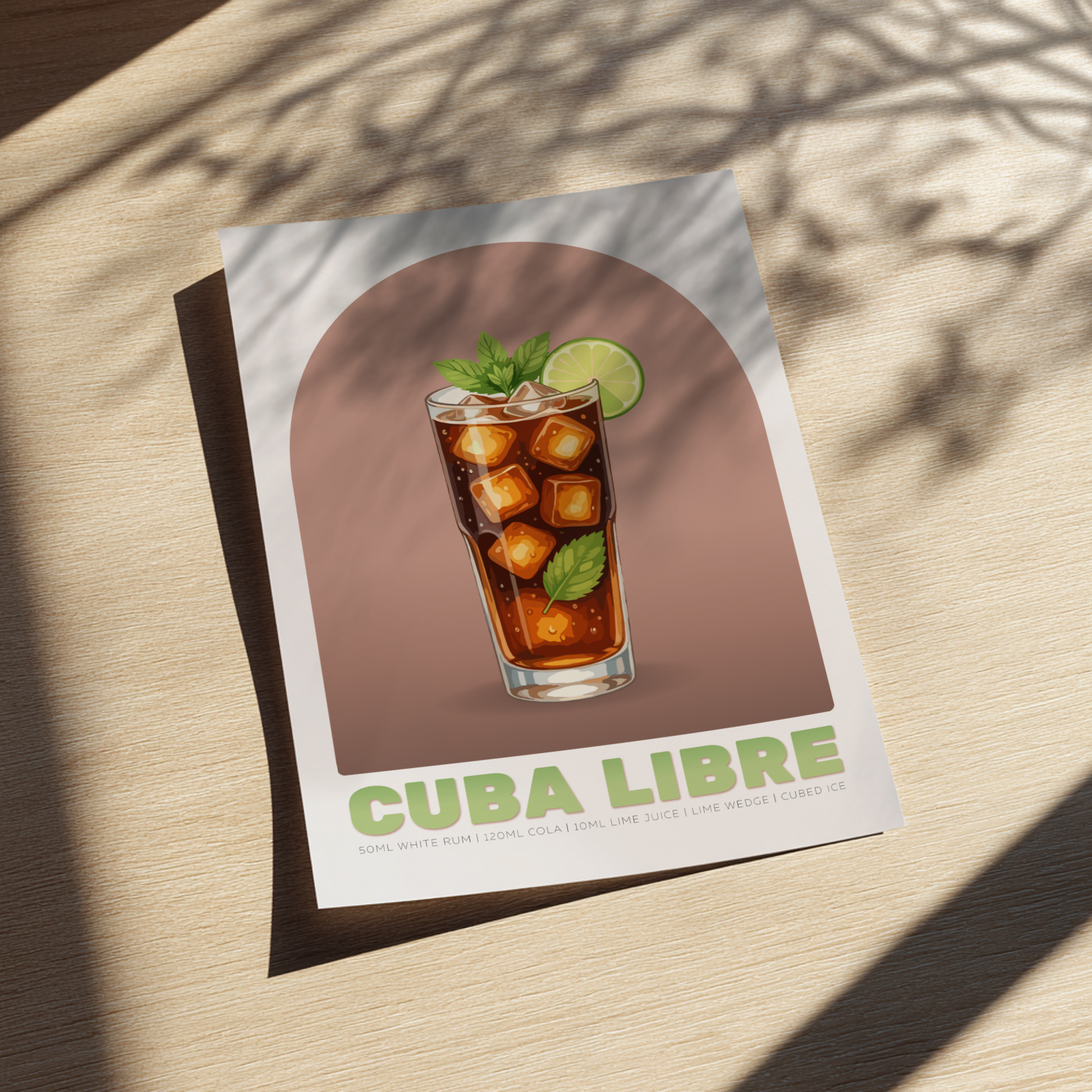 Cuba Libre Cocktail Poster - Drinks Wall Art