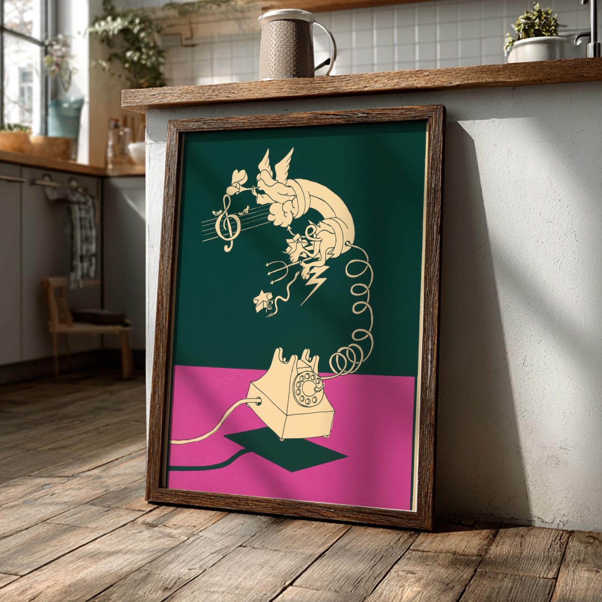 Call For Help - Famous Art Mashup - Minimalist Relatable Wall Art