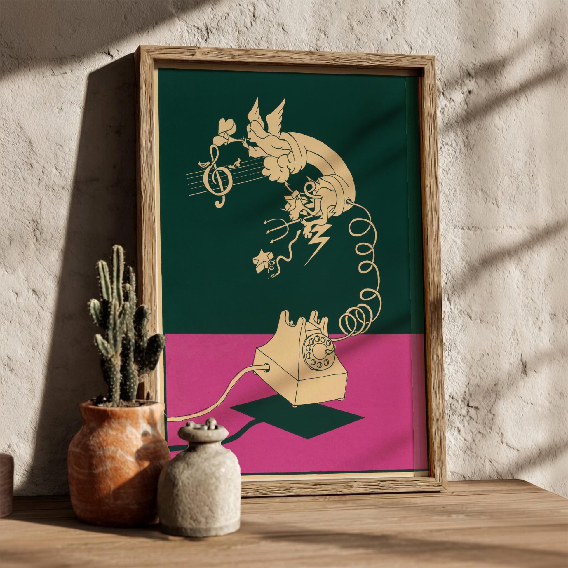 Call For Help - Famous Art Mashup - Minimalist Relatable Wall Art
