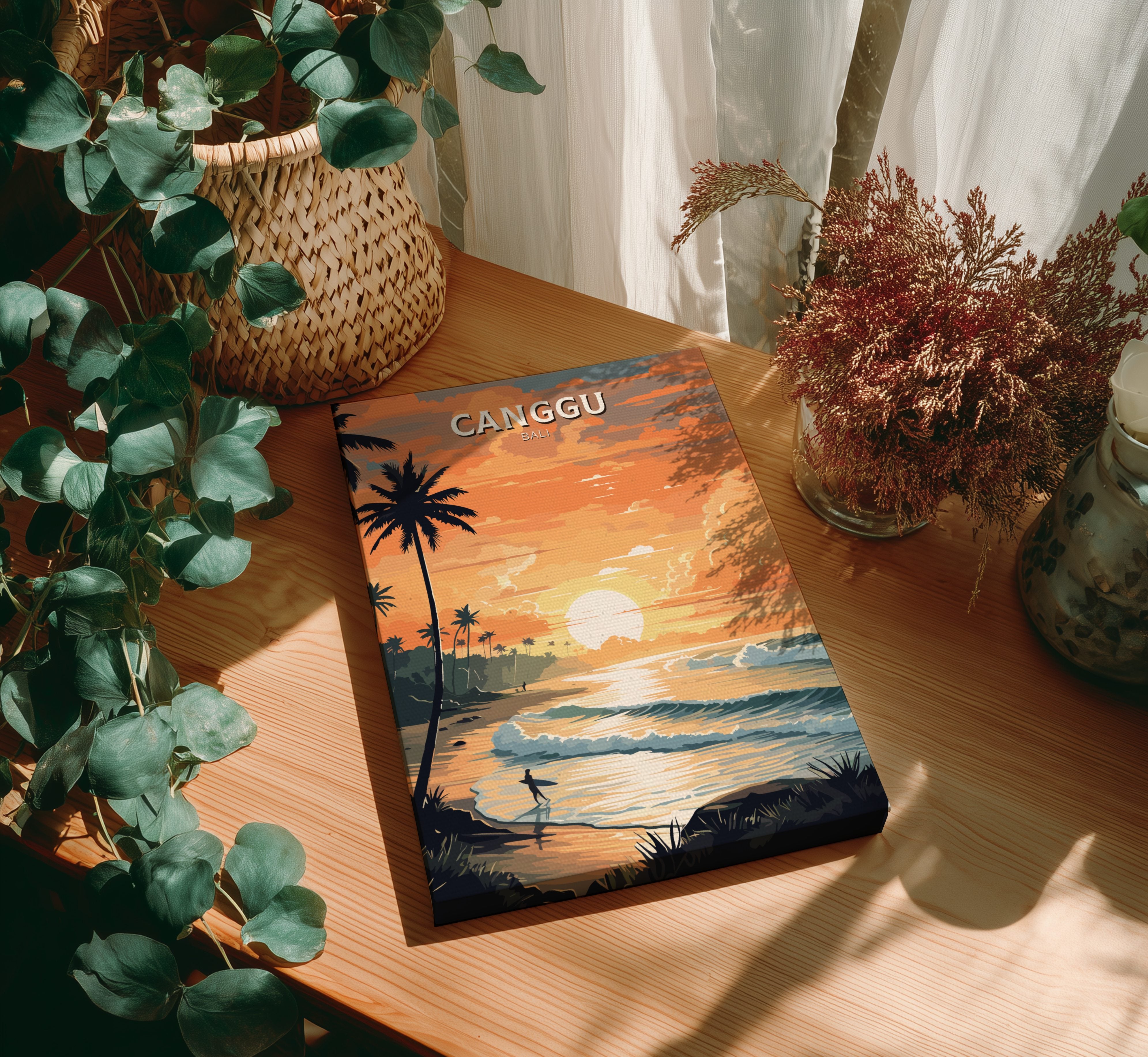 Asian CANGGU TRAVEL POSTER - RETRO BALI ART