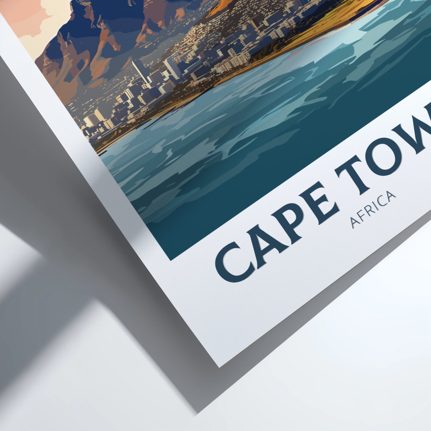 Poster of Cape Town, South Africa with a scenic view and text.