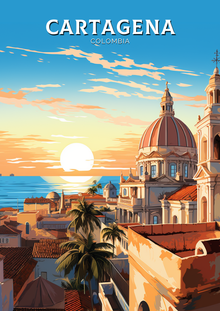 South America CARTAGENA POSTER - COLOMBIA CITY PRINT